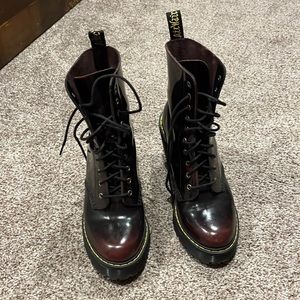 Burgundy Dr. Martens. Size US 7